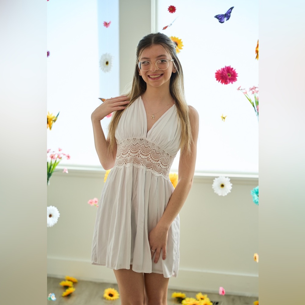 White Lace Summer Romper